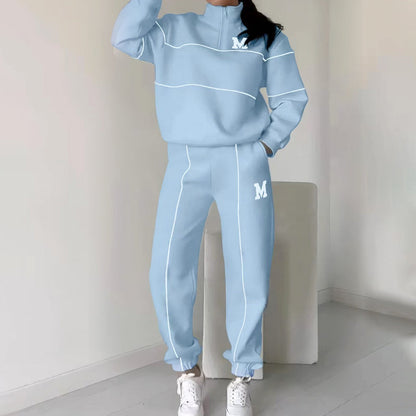 ⏳Limited-time special price £28.97⏰Women's Casual Letter M Long Sleeve Two Piece Set