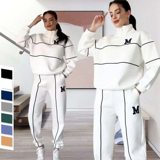 ⏳Limited-time special price £28.97⏰Women's Casual Letter M Long Sleeve Two Piece Set