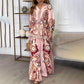 Women’s Ethnic Print Top & Wide Leg Pants 2-Piece Set