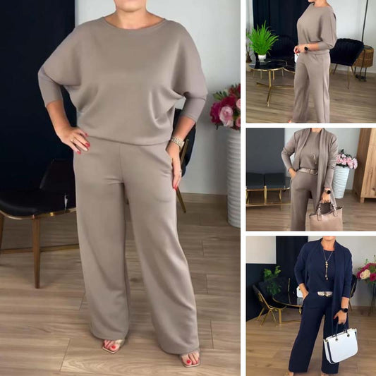 🔥 LAST DAY PROMOTION - 50%OFF 🔥Elegant Longline Cardigan & Top & Pants 3-Pieces Set